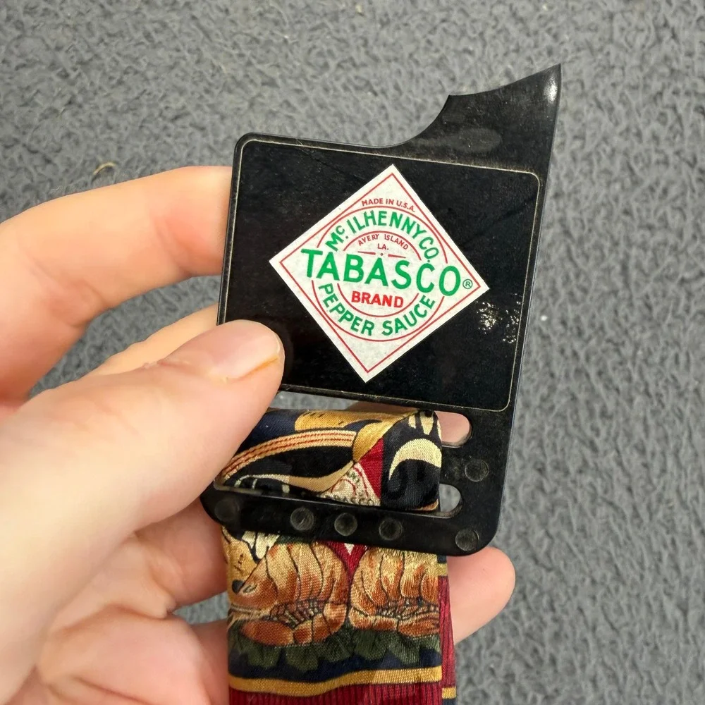 Tabasco Brand Neckwear Mens Silk Tie Standard Oysters Pepper Sauce Navy Red